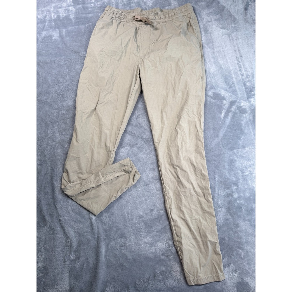 All In Motion Trousers Pants Mens Small Tan Stretch Drawstring Waist Skinny Leg